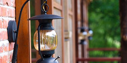 lantern outside the house